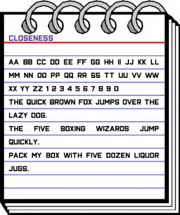 Closeness Regular animated font preview Closeness Regular animated font preview