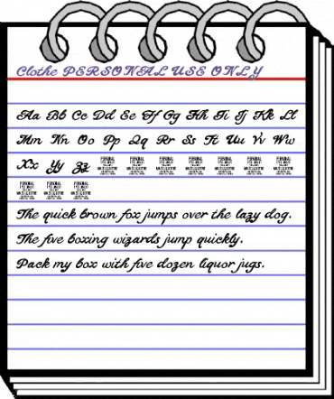 Clothe PERSONAL USE ONLY Regular animated font preview Clothe PERSONAL USE ONLY Regular animated font preview