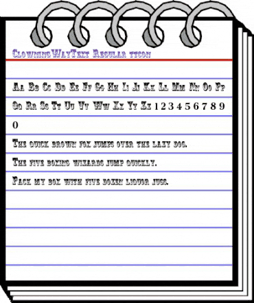 ClowningWayText Regular animated font preview