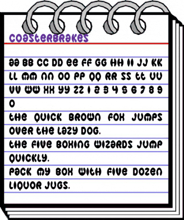 CoasterBrakes Regular animated font preview