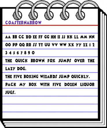 CoasterNarrow Regular animated font preview