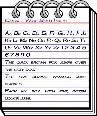 Cobalt Wide Bold Italic animated font preview