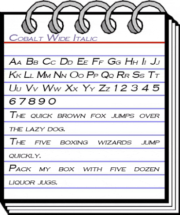 Cobalt Wide Italic animated font preview Cobalt Wide Italic animated font preview