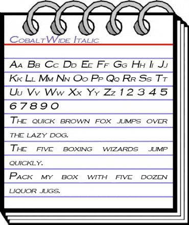 CobaltWide Italic animated font preview CobaltWide Italic animated font preview