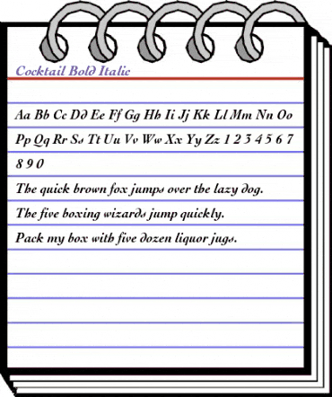 Cocktail Bold Italic animated font preview