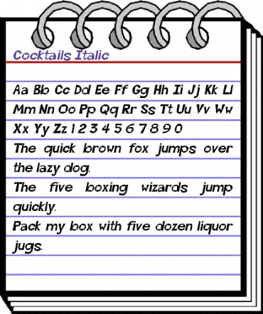 Cocktails Italic animated font preview Cocktails Italic animated font preview