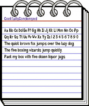 CocktailsCondensed Regular animated font preview
