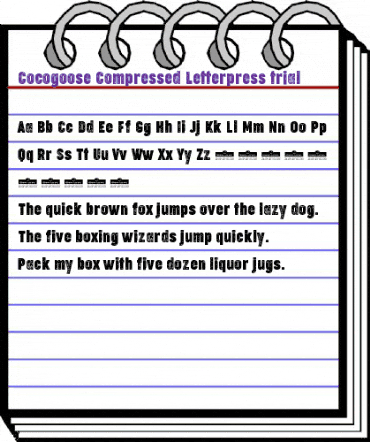 Cocogoose Compressed Trial Letterpress animated font preview