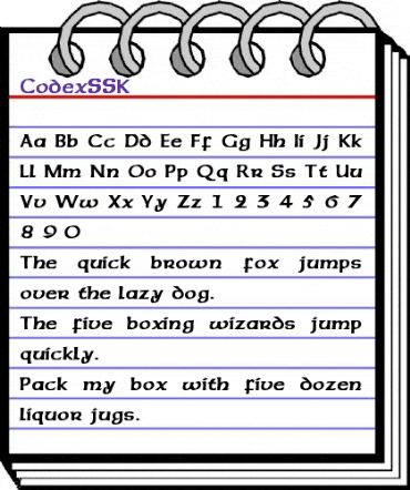 CodexSSK Regular animated font preview