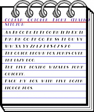 Codian October Eight Italic animated font preview Codian October Eight Italic animated font preview