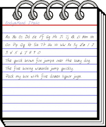 CodysHand Italic animated font preview CodysHand Italic animated font preview