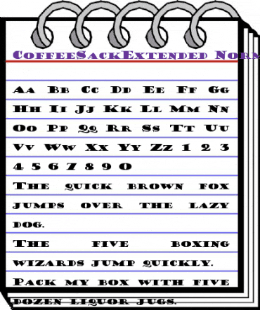 CoffeeSackExtended Normal animated font preview CoffeeSackExtended Normal animated font preview