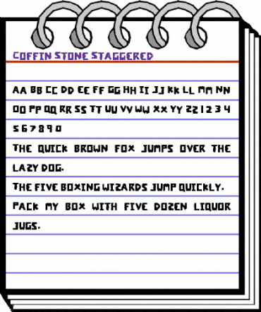 Coffin Stone Staggered Regular animated font preview