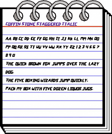 Coffin Stone Staggered Italic Regular animated font preview Coffin Stone Staggered Italic Regular animated font preview