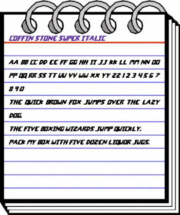 Coffin Stone Super-Italic Italic animated font preview Coffin Stone Super-Italic Italic animated font preview
