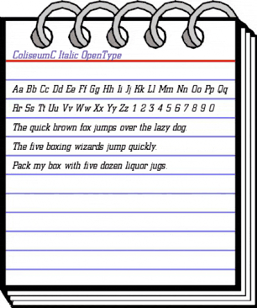 ColiseumC Italic animated font preview ColiseumC Italic animated font preview