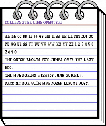 College Star Line Regular animated font preview