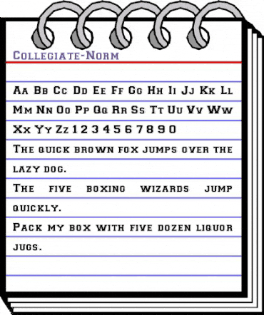 Collegiate-Norm Regular animated font preview Collegiate-Norm Regular animated font preview