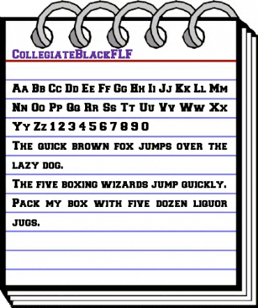 CollegiateBlackFLF Regular animated font preview