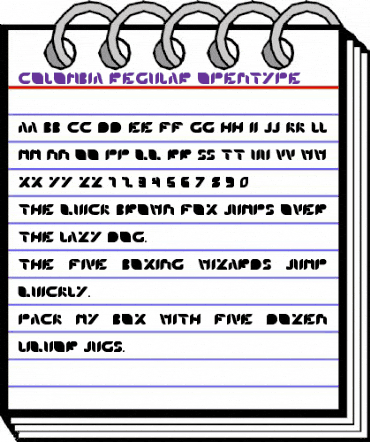 Colombia Regular animated font preview Colombia Regular animated font preview
