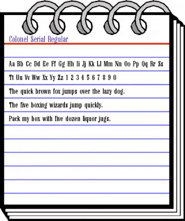 Colonel-Serial Regular animated font preview