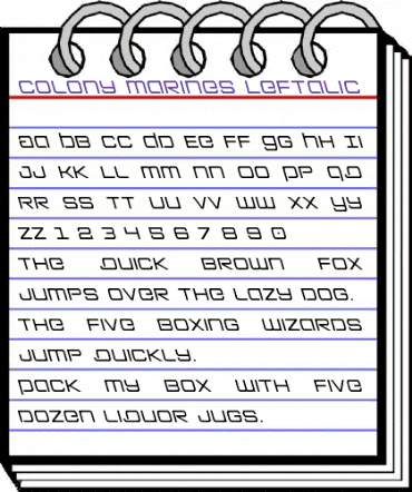 Colony Marines Leftalic Italic animated font preview Colony Marines Leftalic Italic animated font preview