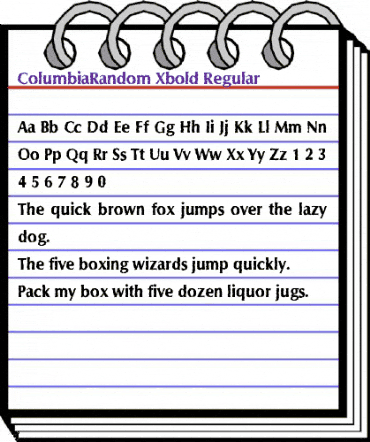 ColumbiaRandom-Xbold Regular animated font preview