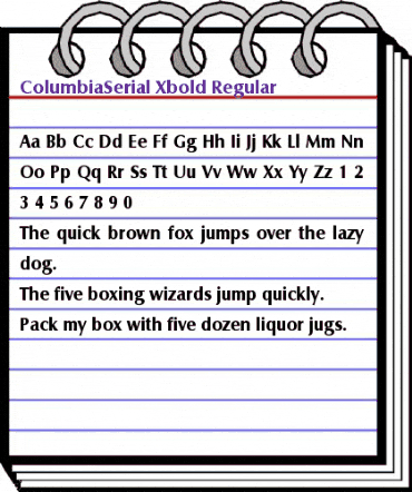 ColumbiaSerial-Xbold Regular animated font preview