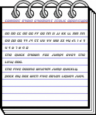 Combat Droid Gradient Italic Italic animated font preview Combat Droid Gradient Italic Italic animated font preview