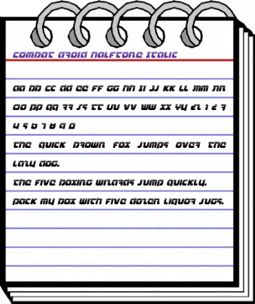 Combat Droid Halftone Italic Italic animated font preview Combat Droid Halftone Italic Italic animated font preview