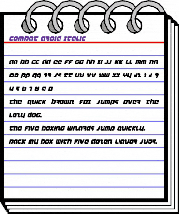 Combat Droid Italic Italic animated font preview Combat Droid Italic Italic animated font preview