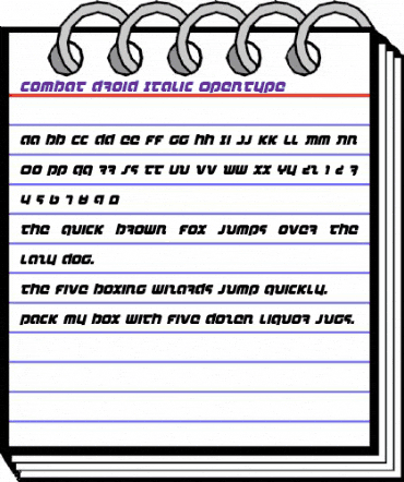 Combat Droid Italic Italic animated font preview Combat Droid Italic Italic animated font preview