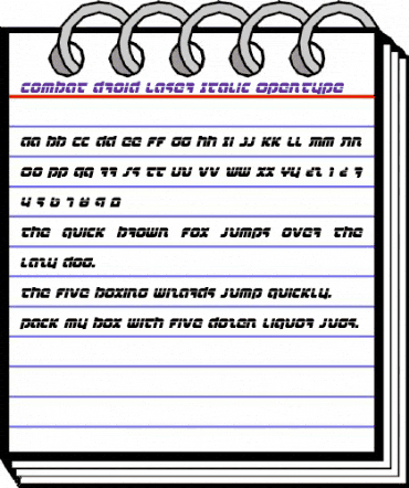 Combat Droid Laser Italic Italic animated font preview Combat Droid Laser Italic Italic animated font preview