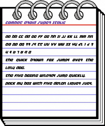 Combat Droid Super-Italic Italic animated font preview Combat Droid Super-Italic Italic animated font preview