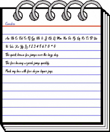 Comebro Regular animated font preview