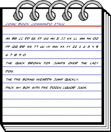 Comic Book Commando Italic Italic animated font preview Comic Book Commando Italic Italic animated font preview