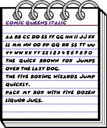 Comic Queens Italic animated font preview Comic Queens Italic animated font preview