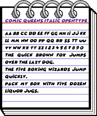 Comic Queens Italic animated font preview Comic Queens Italic animated font preview