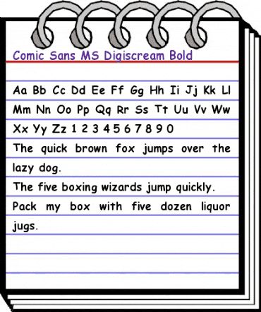 Comic Sans MS Digiscream Bold animated font preview
