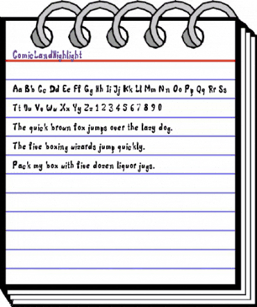 Comic Land Highlight Regular animated font preview