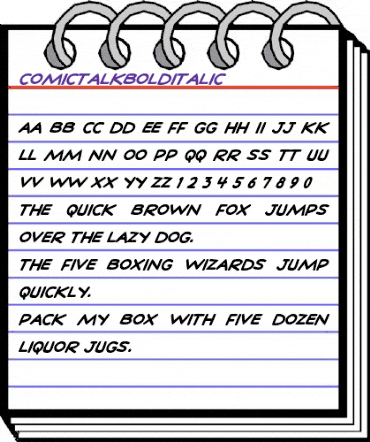 ComicTalkBoldItalic Regular animated font preview