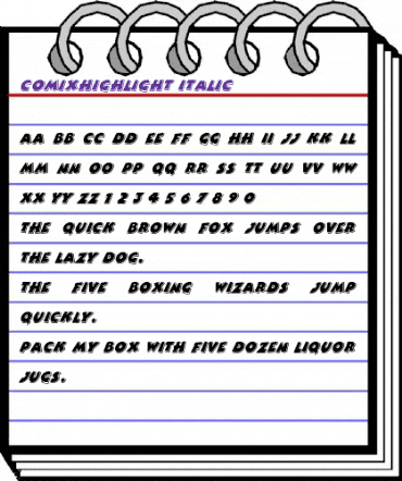 ComixHighlight Italic animated font preview ComixHighlight Italic animated font preview
