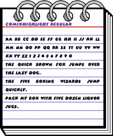 ComixHighlight Regular animated font preview