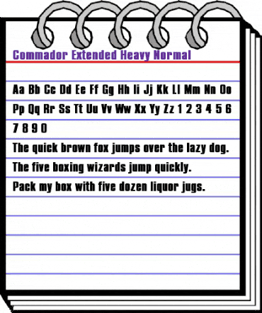 Commador Extended Heavy Normal animated font preview Commador Extended Heavy Normal animated font preview