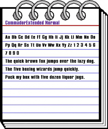 CommadorExtended Normal animated font preview CommadorExtended Normal animated font preview