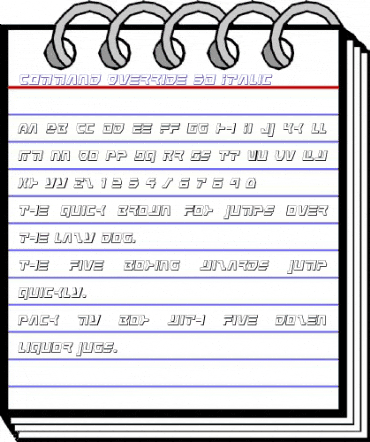 Command Override 3D Italic Italic animated font preview Command Override 3D Italic Italic animated font preview