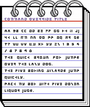 Command Override Title Regular animated font preview Command Override Title Regular animated font preview