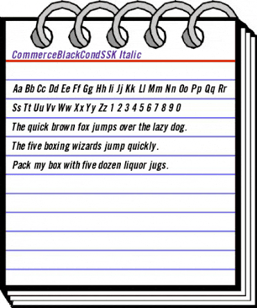 CommerceBlackCondSSK Italic animated font preview CommerceBlackCondSSK Italic animated font preview