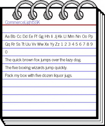 CommerceLightSSK Regular animated font preview