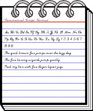 Commercial-Script Normal animated font preview Commercial-Script Normal animated font preview